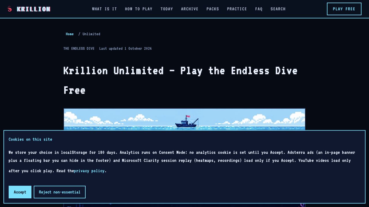 Krillion Run website preview